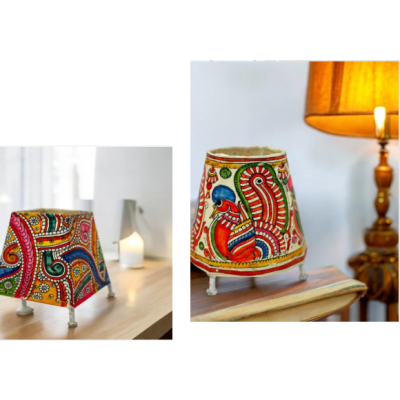 Handpainted Leather Lamp - 6 inch